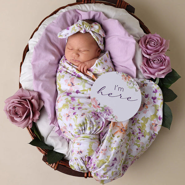 Isla Organic Jersey Wrap & Topknot Set - Snuggle Hunny