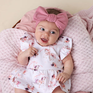 Jewel Pink Organic Oversized Bow - Snuggle Hunny