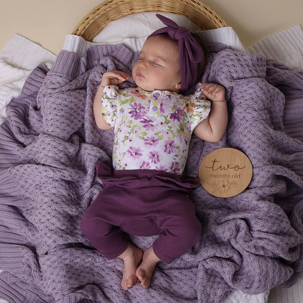 Lavender Diamond Knit Blanket - Snuggle Hunny