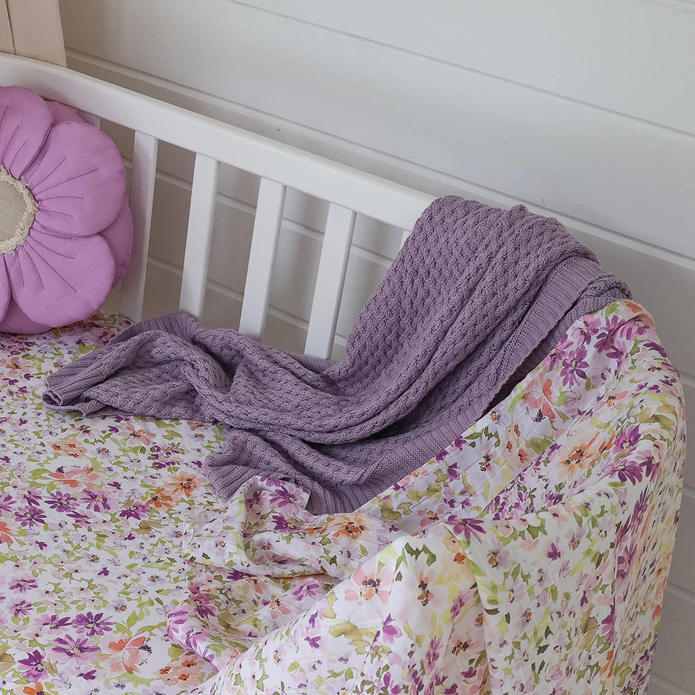 Lavender Diamond Knit Blanket - Snuggle Hunny