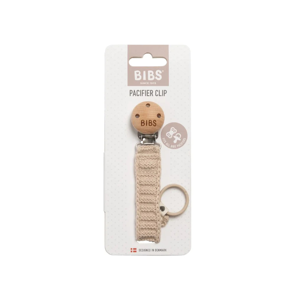 BIBS Knit Pacifier Clip - Vanilla - BIBS Denmark