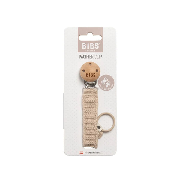 BIBS Knit Pacifier Clip - Vanilla - BIBS Denmark