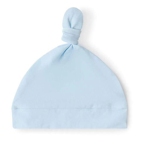 Baby Blue Organic Knotted Beanie - Snuggle Hunny