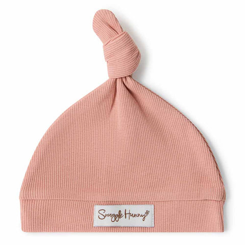 Baby Ribbed Knotted Beanie - Rose - Snuggle Hunny
