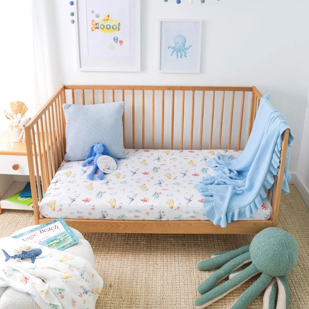 Little Subs Organic Fitted Cot Sheet - Snuggle Hunny