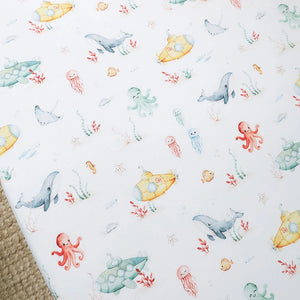 Little Subs Organic Fitted Cot Sheet - Snuggle Hunny