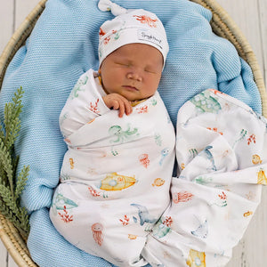 Little Subs Organic Jersey Wrap & Beanie Set - Snuggle Hunny