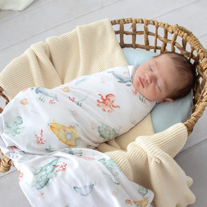 Little Subs Organic Jersey Wrap & Beanie Set - Snuggle Hunny