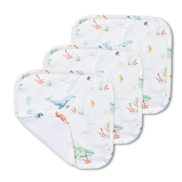 Little Subs Organic Wash Cloths - 3 Pack - Snuggle Hunny