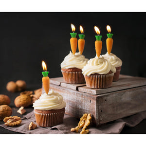 Garden Party Birthday Candles-6pcs Set Orange - IS GIFT