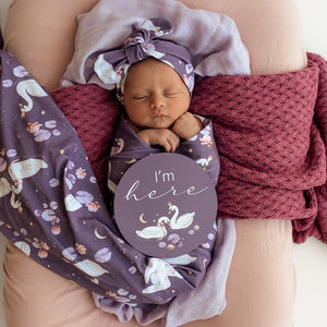 Swans & Rosa Reversible Milestone Cards - Snuggle Hunny