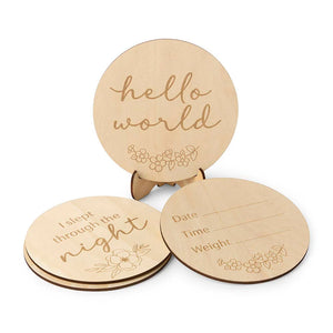 Floral Wooden Milestone Cards - Snuggle Hunny