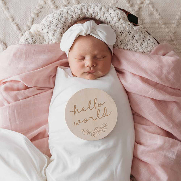 Floral Wooden Milestone Cards - Snuggle Hunny