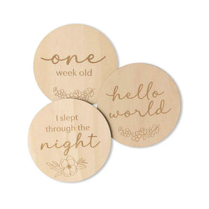Floral Wooden Milestone Cards - Snuggle Hunny
