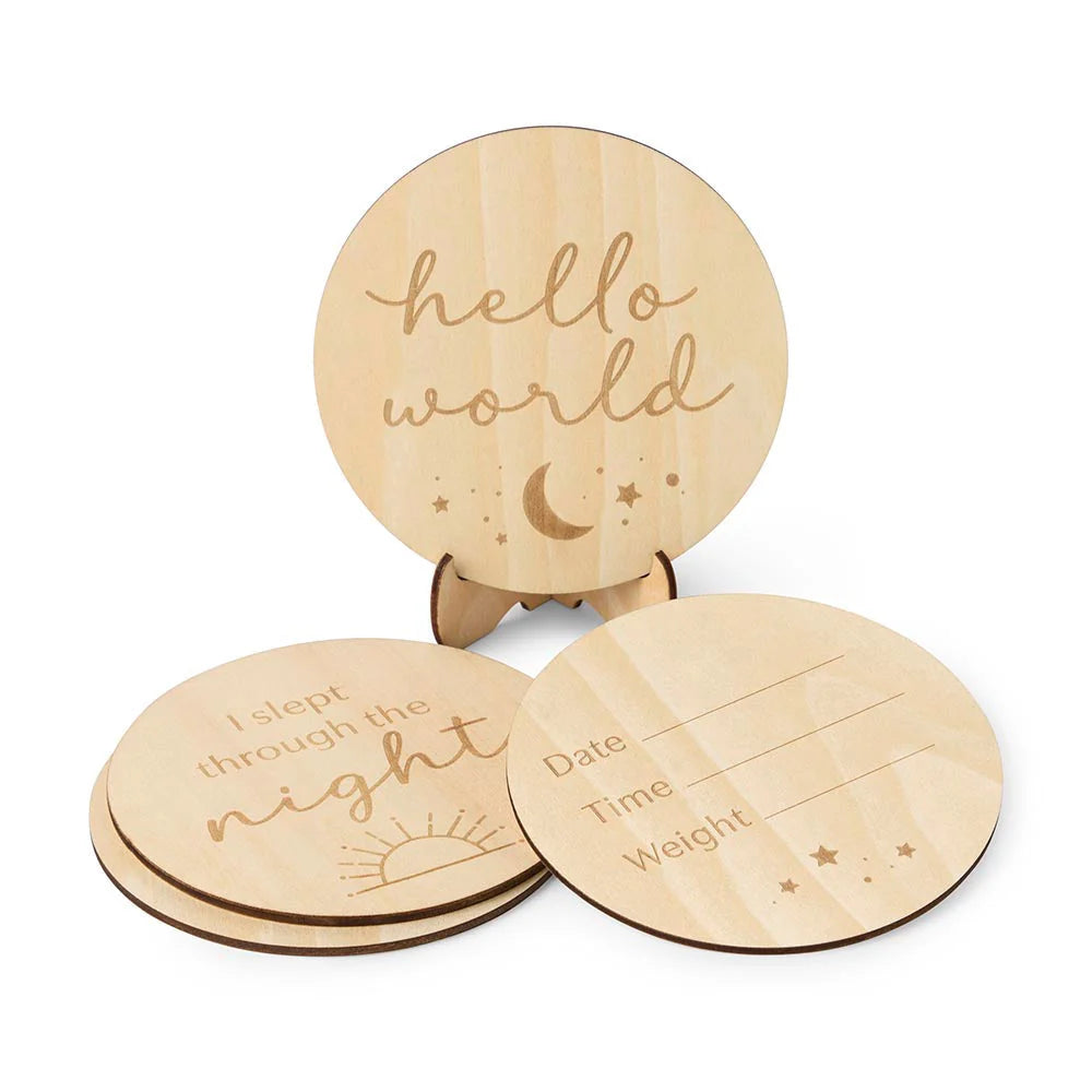 Sun & Moon Wooden Milestone Cards - Snuggle Hunny
