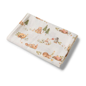 Bears Organic Muslin Wrap - Snuggle Hunny