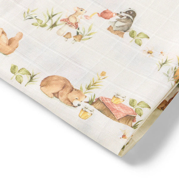 Bears Organic Muslin Wrap - Snuggle Hunny