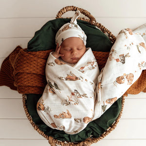 Bears Organic Muslin Wrap - Snuggle Hunny