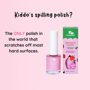 Strawberry Cupcake - Pastel Pink Nail Polish for Kids - No Nasties