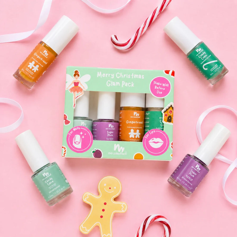 Merry Christmas Glam Gift Set of Lip Gloss and Nail Polish - No Nasties