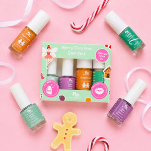 Merry Christmas Glam Gift Set of Lip Gloss and Nail Polish - No Nasties
