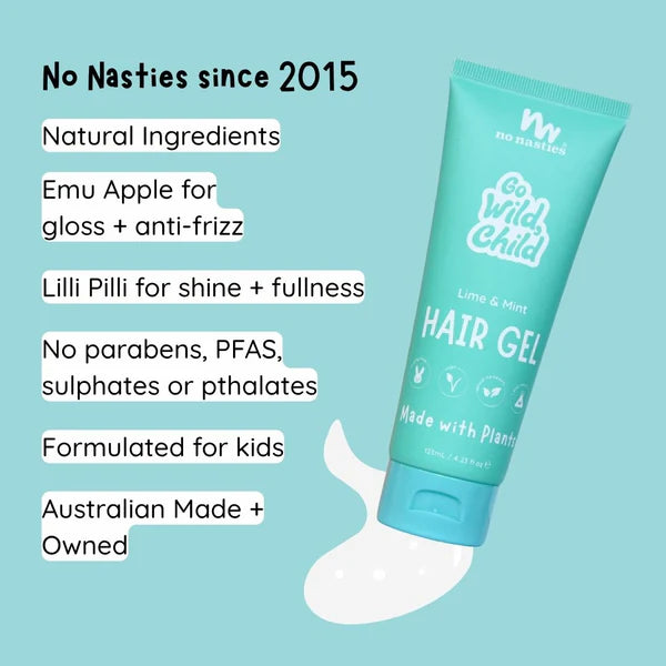 Natural Plant Based Hair Gel in Zesty Lime and Fresh Mint - No Nasties