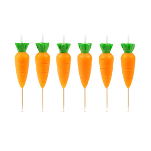Garden Party Birthday Candles-6pcs Set Orange - IS GIFT