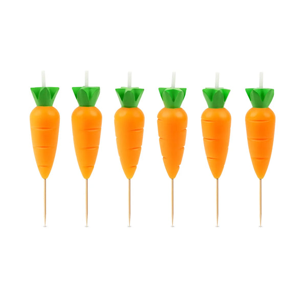 Garden Party Birthday Candles-6pcs Set Orange - IS GIFT