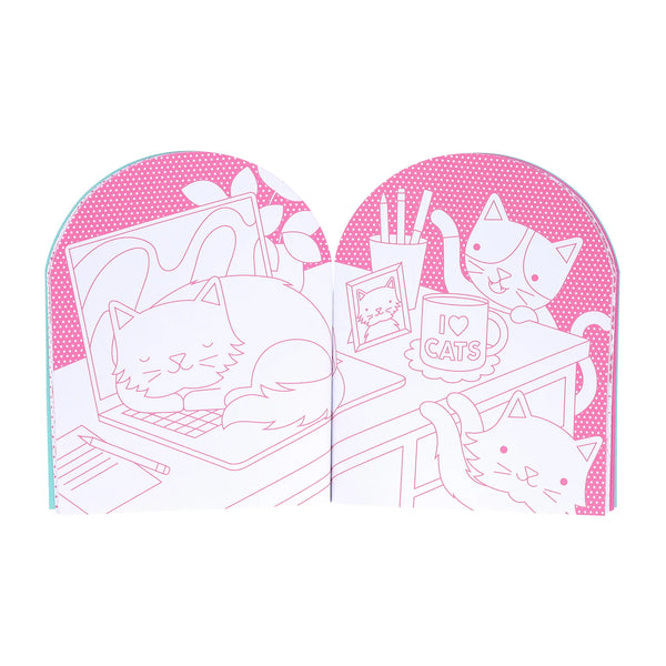 Colouring Book with Stickers - Cats - Petit College