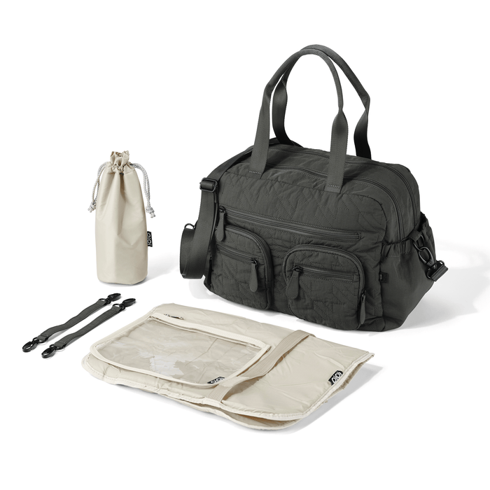 Carry All Nappy Bag - Olive Houndstooth Quilt - OIOI