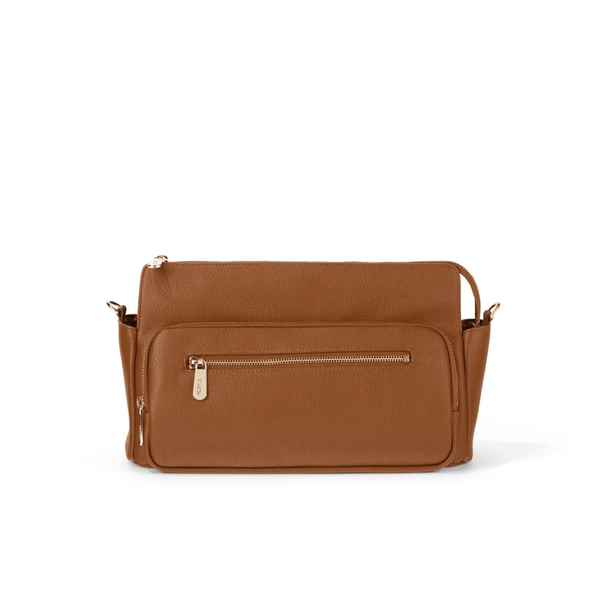 Multitasker Pram Caddy - Chestnut Brown Vegan Leather - OIOI
