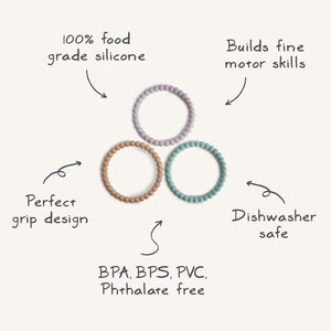 Bracelet Teethers - Clary Sage/Tuscany/Desert Sand 3 pc - Mushie