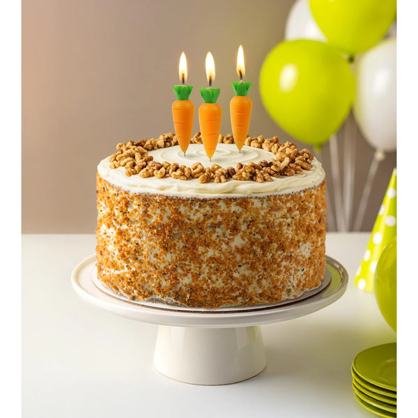 Garden Party Birthday Candles-6pcs Set Orange - IS GIFT