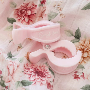 Pram Clip Pair - Baby Pink - Snuggle Hunny