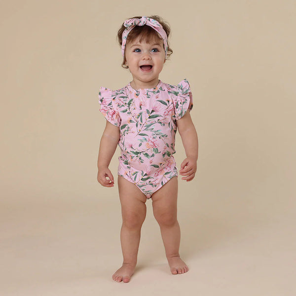 Pink Wattle Short Sleeve Organic Bodysuit - Snuggle Hunny