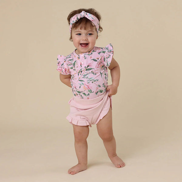 Pink Wattle Short Sleeve Organic Bodysuit - Snuggle Hunny
