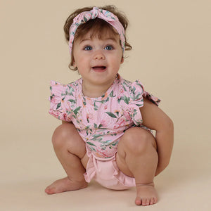Pink Wattle Short Sleeve Organic Bodysuit - Snuggle Hunny