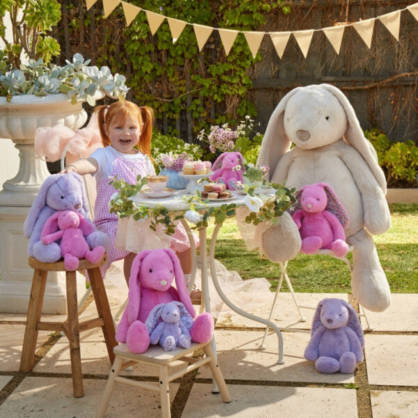 Floral Sherbet Pink Bunny Medium - Jiggle & Giggle