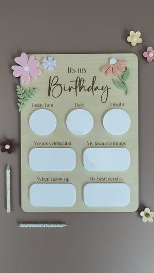 Birthday Board - It's my Birthday - Floral - Luma Light