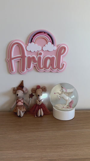 Custom Name Sign Detailed | Layered acrylic name plaque - Rainbow - Luma Light