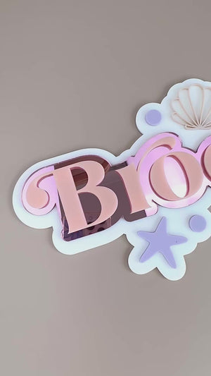 Custom Name Sign Detailed | Layered acrylic name plaque - Mermaids - Luma Light