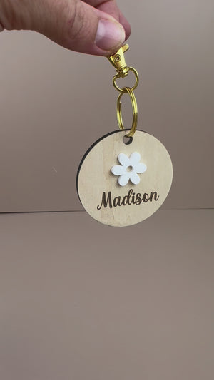 Personalised Name Bag Tag - Flower - Luma Light