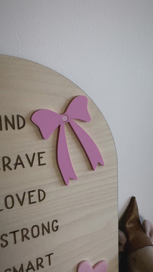 Custom Bows & Hearts Affirmation Sign - Luma Light
