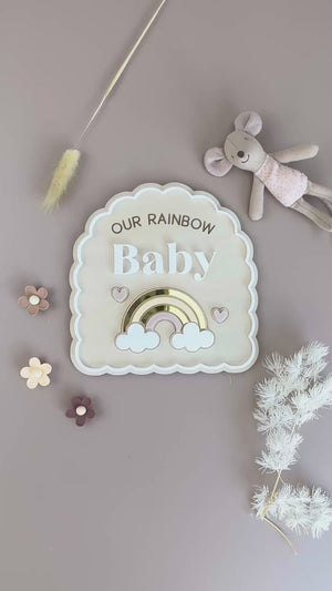 Rainbow Baby Pregnancy Announcement Plaque - Luma Light