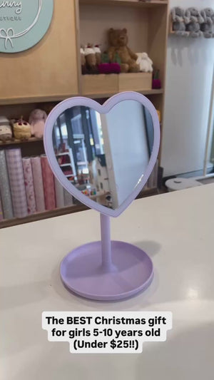 Light up LED Heart Mirror Purple - IS GIFT