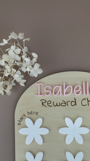 Reusable Floral Reward Chart - Custom Name - Luma Light