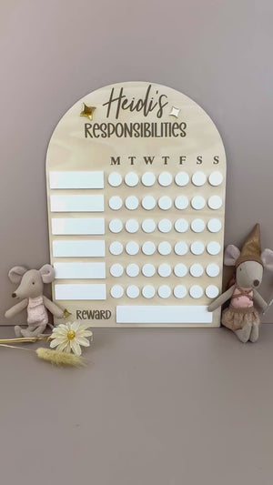 My Responsibilities - Custom Name - Reusable Chore Chart - Luma Light