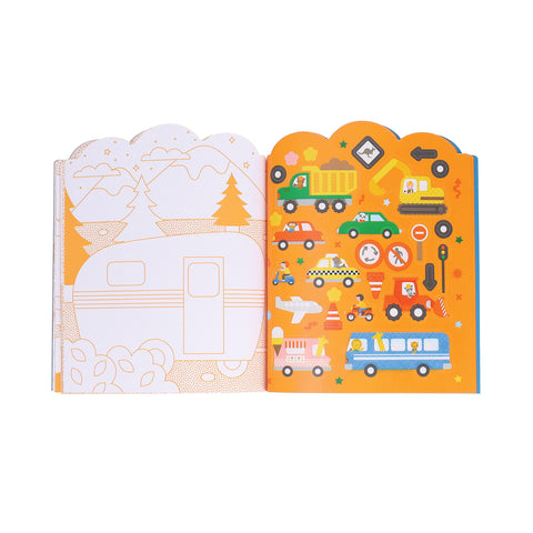 Colouring Book with Stickers Vehicles - Petit College