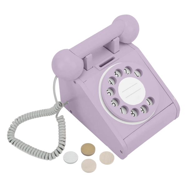Wooden Rotary Telephone, Lavender - Imagine That