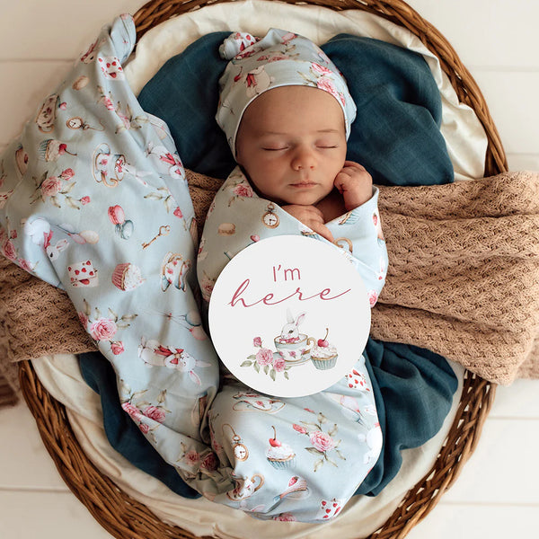 Tea Party & Sage Reversible Milestone Cards - Snuggle Hunny